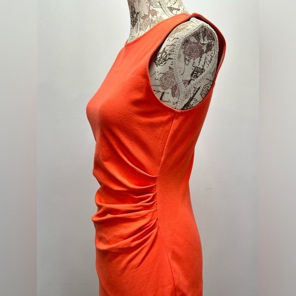 KENNETH COLE Orange ruched waist sheath dress size 6. - Picture 3 of 15